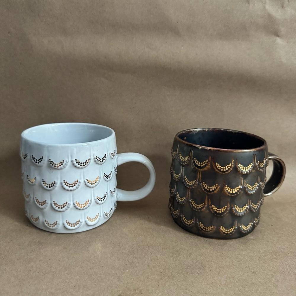 Starbucks 2015 and 2016 Golden Siren Scales Anniversary Mugs. 10 fl oz
